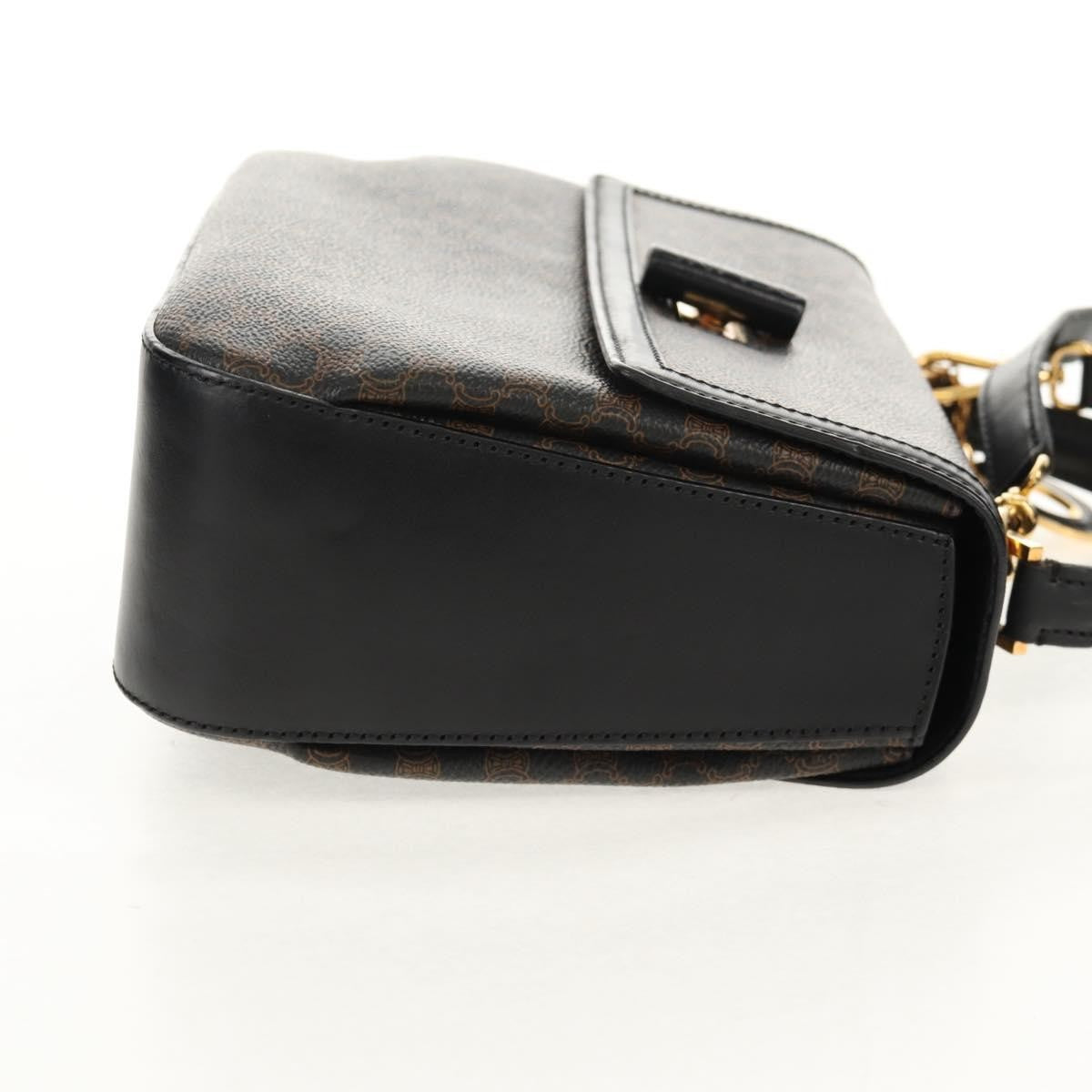 Celine Vintage Convertible Top Handle Bag Macadam Coated Canvas, BROWN, PVC, Handbag