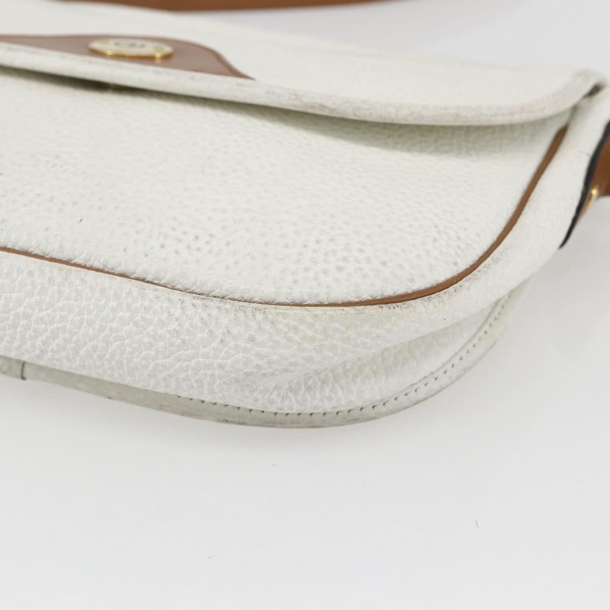 Christian Dior Vintage Shoulder Bag Leather, WHITE, LEATHER, Shoulder bag