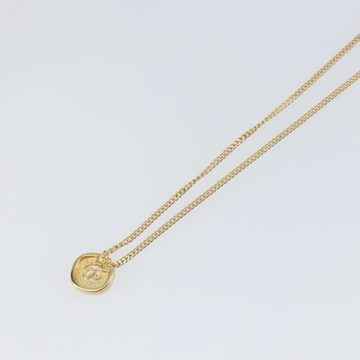 Christian Dior CD Pendant Necklace Metal and Crystals, GOLD, METAL, Necklace