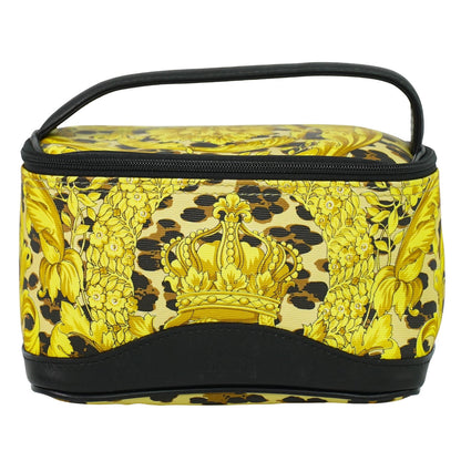 Versace Vanity Hand Bag Canvas and Leather, YELLOW, PVC, Handbag