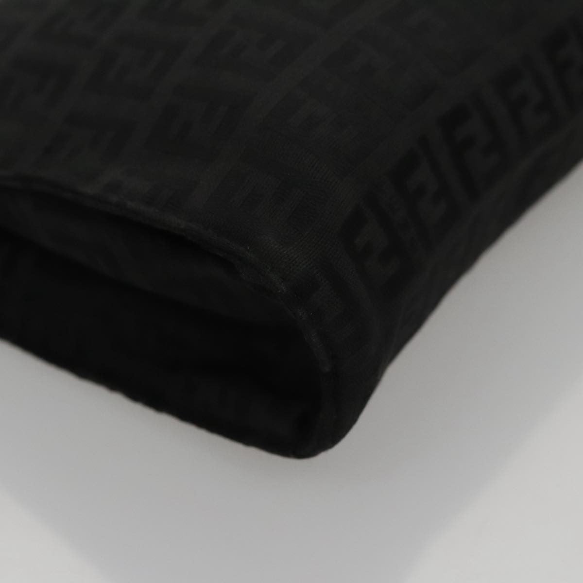 Fendi FF Logo Pouch Canvas, BLACK, CANVAS, Clutche & pouche