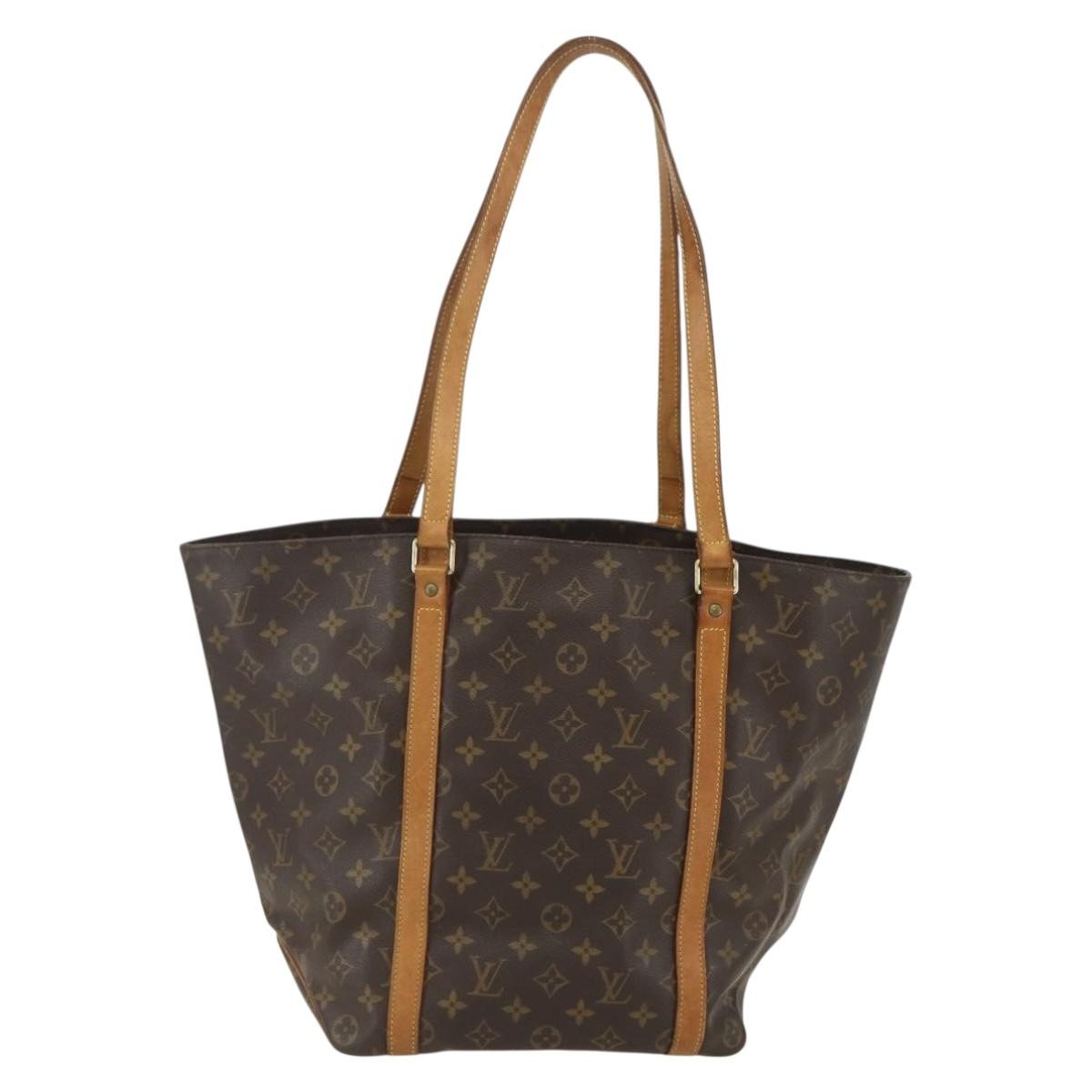 Louis Vuitton Shopping Sac Handbag Monogram Canvas, BROWN, CANVAS, Tote bag