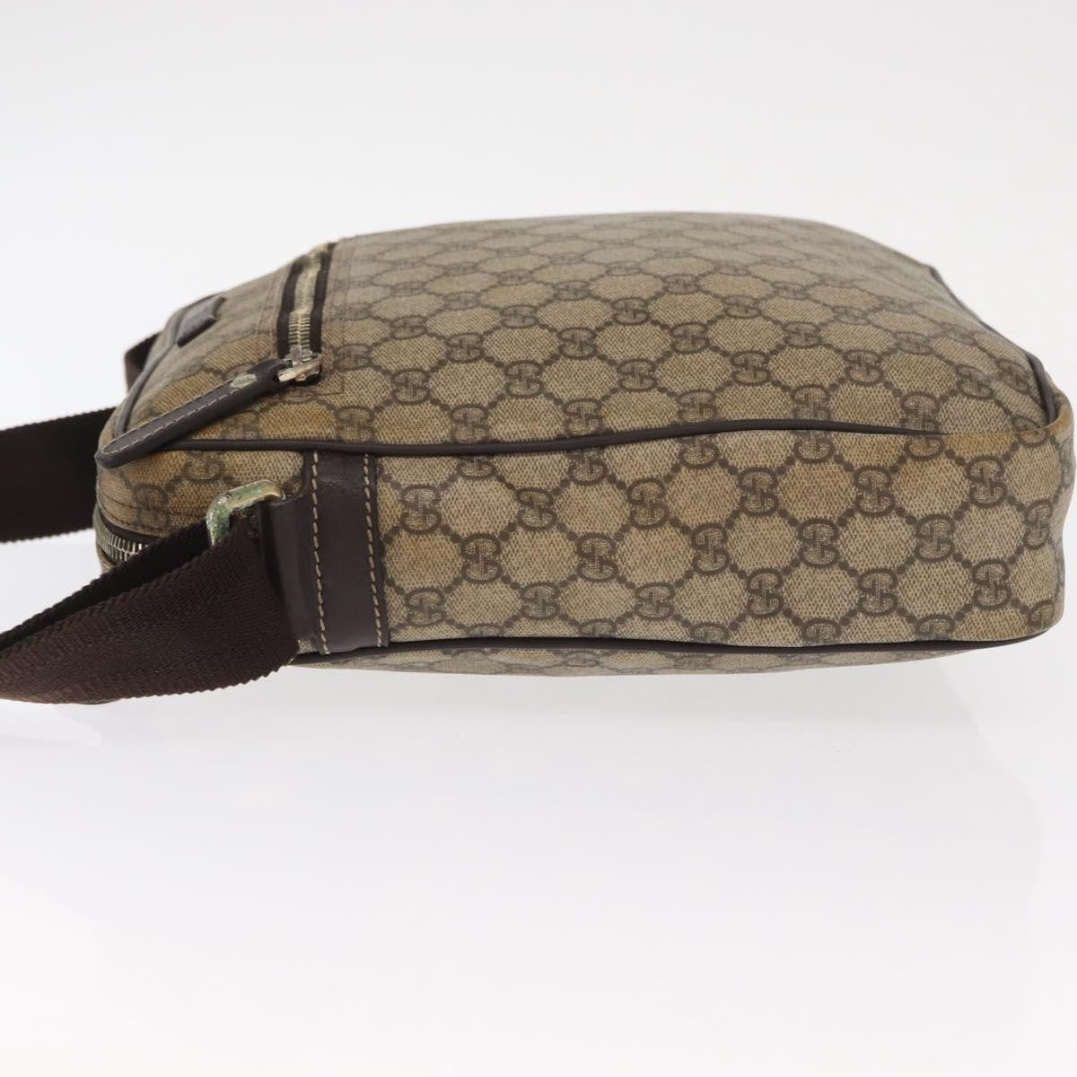 Gucci Front Zip Messenger GG Coated Canvas, BEIGE, CANVAS, Shoulder bag