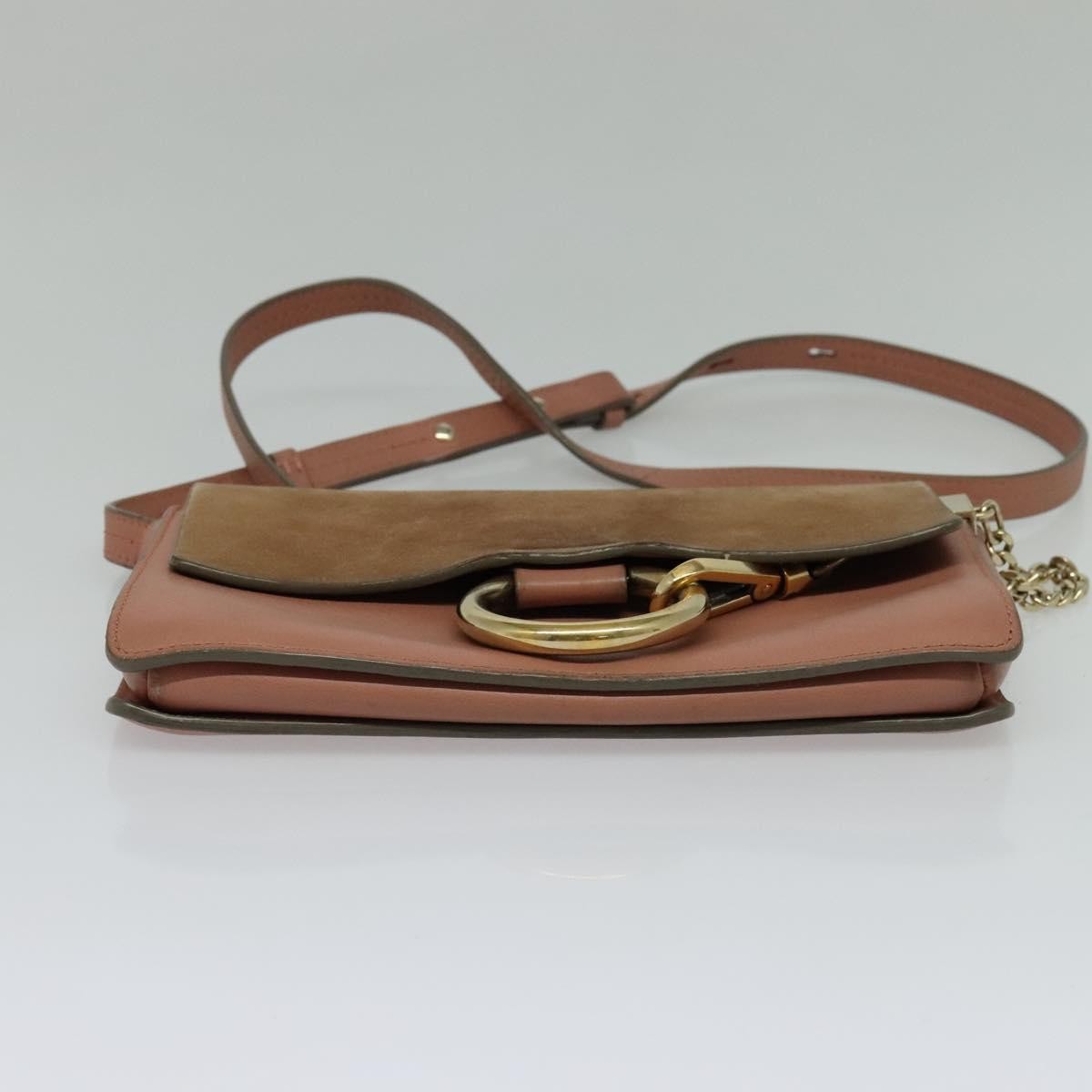 Chloe Faye Crossbody Leather and Suede, PINK, LEATHER, Shoulder bag