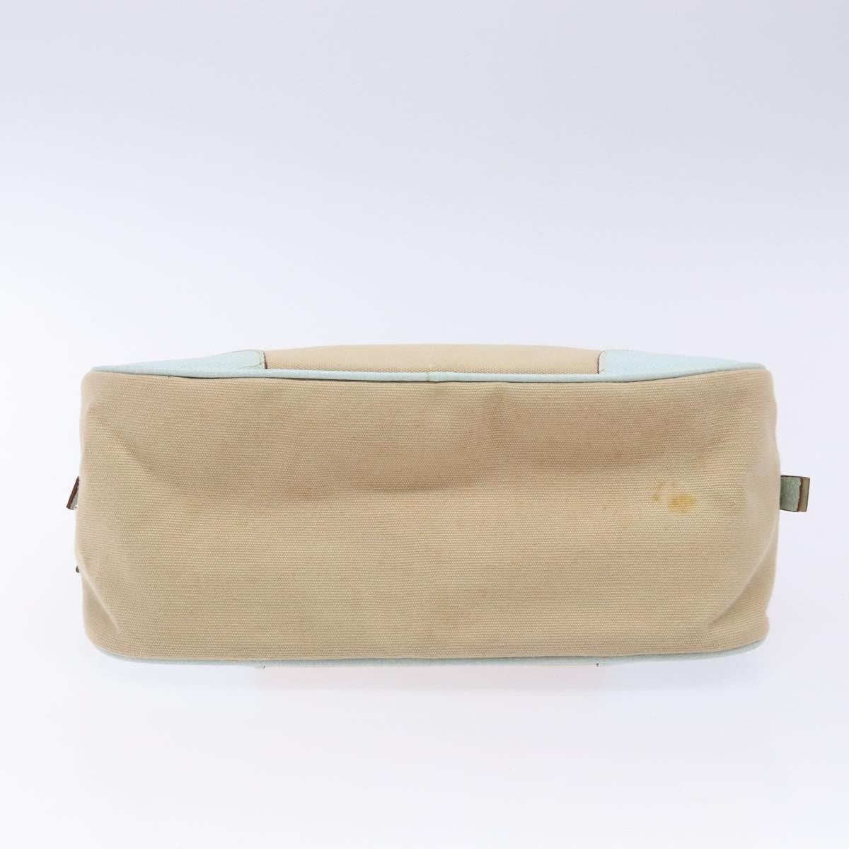 Prada Bauletto Bag Canvas with Leather, BEIGE, CANVAS, Handbag