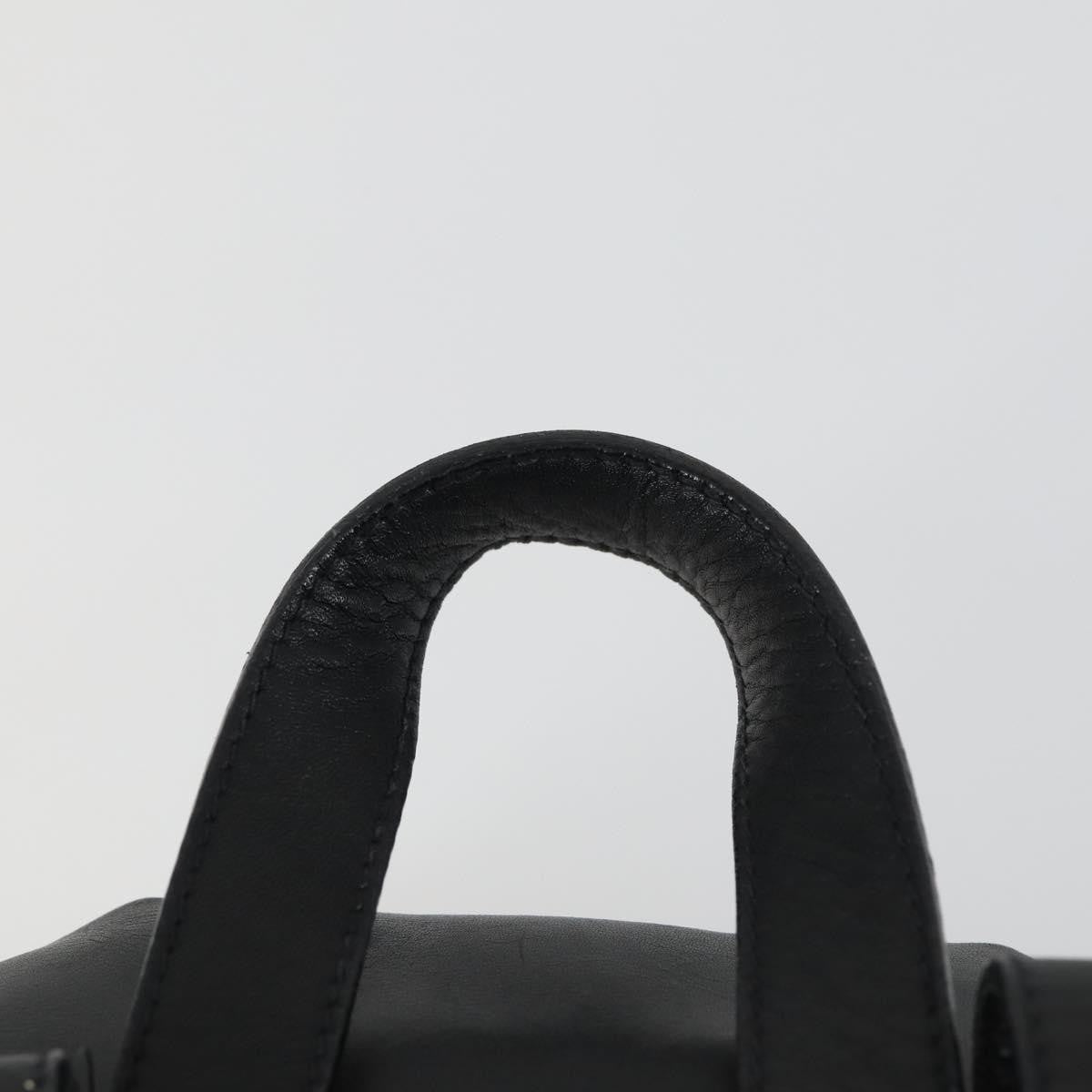 Salvatore Ferragamo Gancini Backpack Leather, BLACK, LEATHER, Backpack