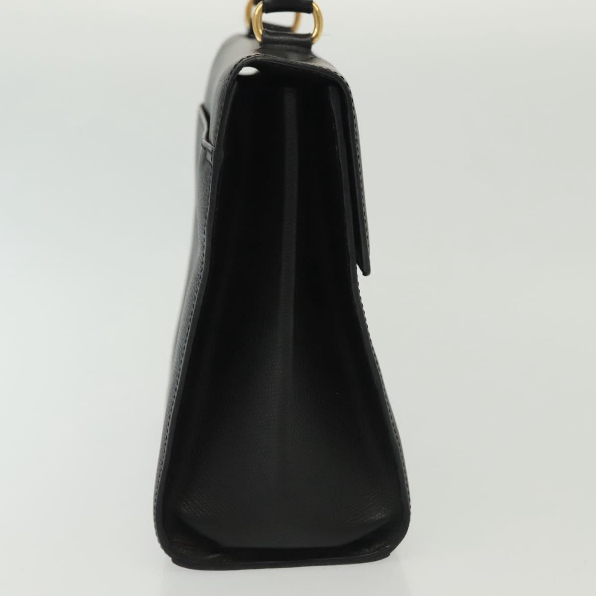 Celine Vintage Convertible Turnlock Top Handle Bag Leather, BLACK, LEATHER, Handbag