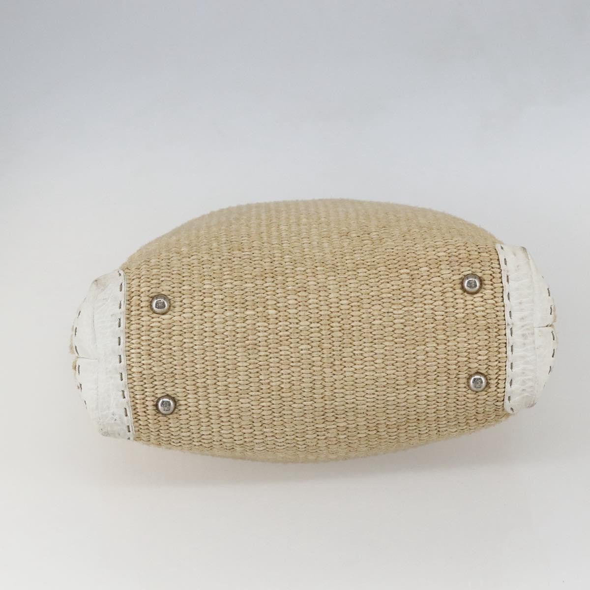 Fendi Selleria Tote Bag Raffia, BEIGE, WICKER, Tote bag