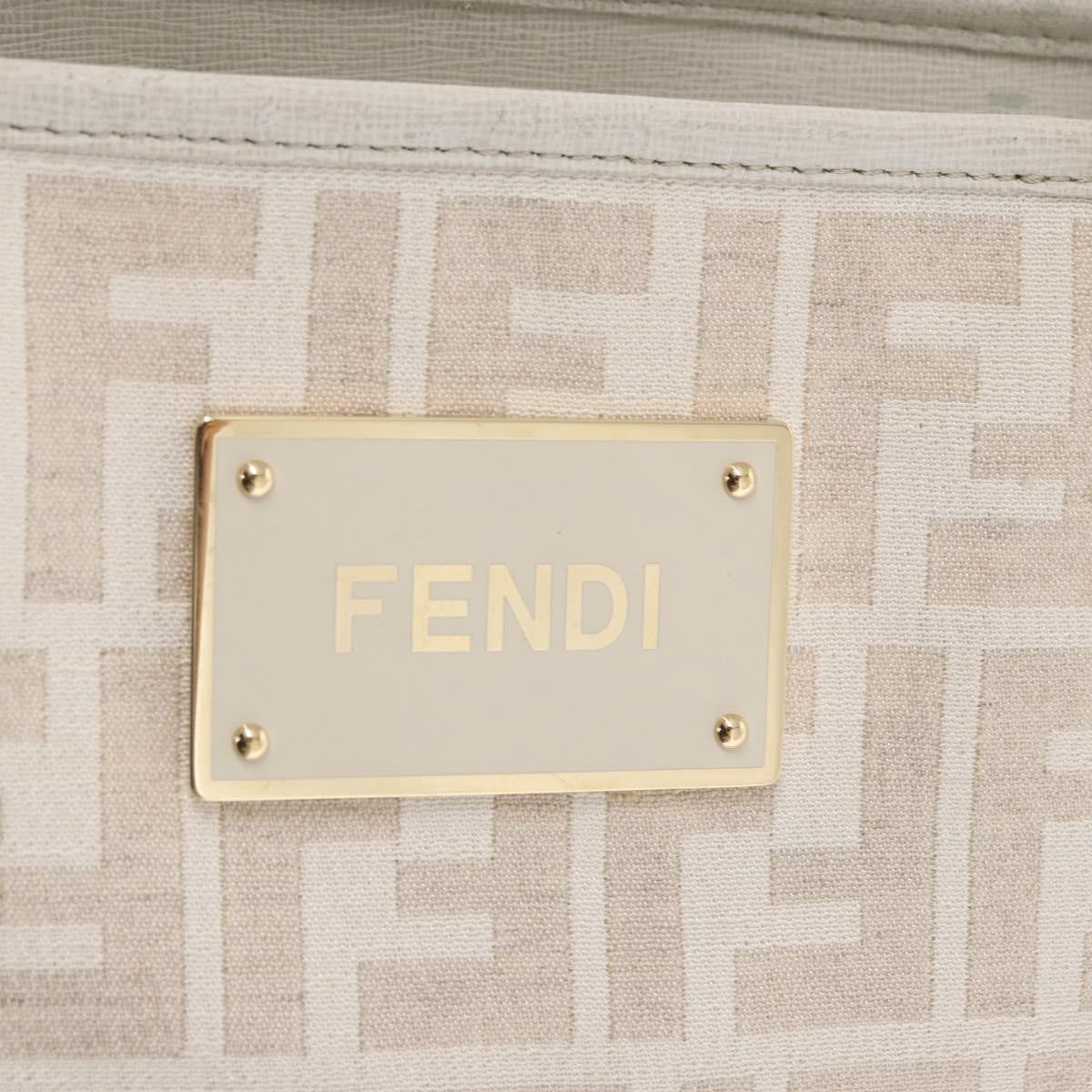 Fendi Roll Tote Zucca Canvas and Leather, BEIGE, CANVAS, Tote bag
