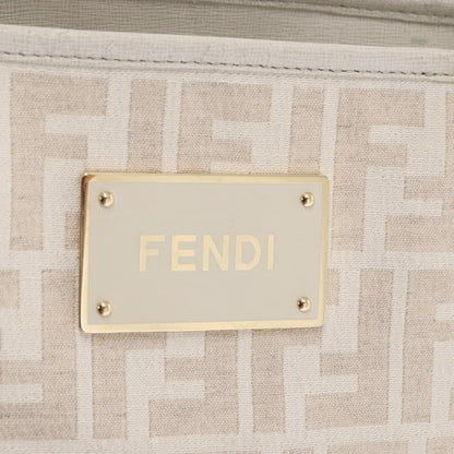 Fendi Roll Tote Zucca Canvas and Leather, BEIGE, CANVAS, Tote bag
