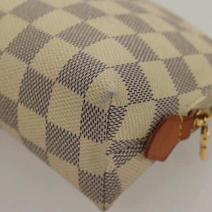 Louis Vuitton Cosmetic Pouch Damier, WHITE, CANVAS, Toiletry Case