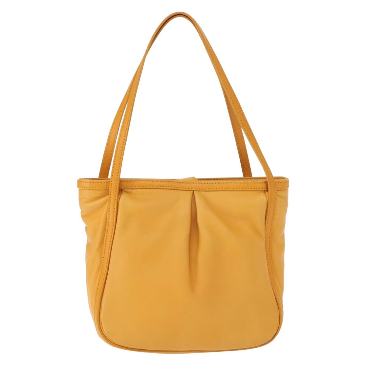 Loewe Anagram handbag Leather, YELLOW, LEATHER, Handbag