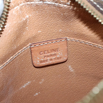 Celine Macadam Shoulder Bag Leather, BROWN, LEATHER, Shoulder bag