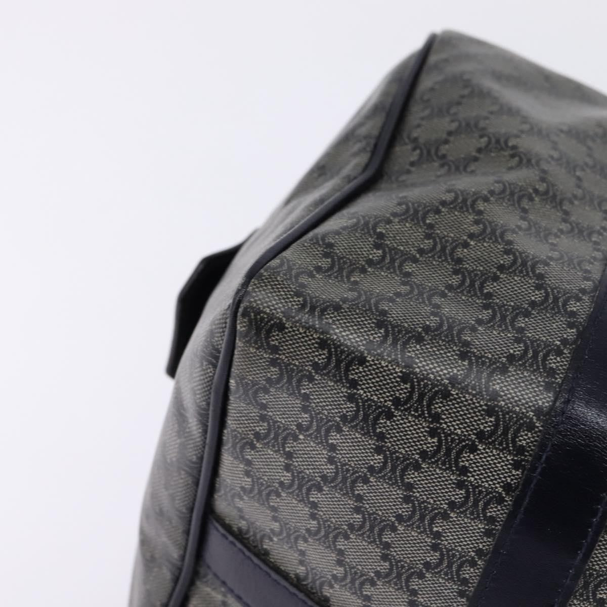 Celine Vintage Boston Bag Macadam Coated Canvas, NAVY, CANVAS, Handbag