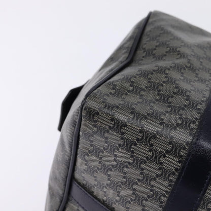 Celine Vintage Boston Bag Macadam Coated Canvas, NAVY, CANVAS, Handbag