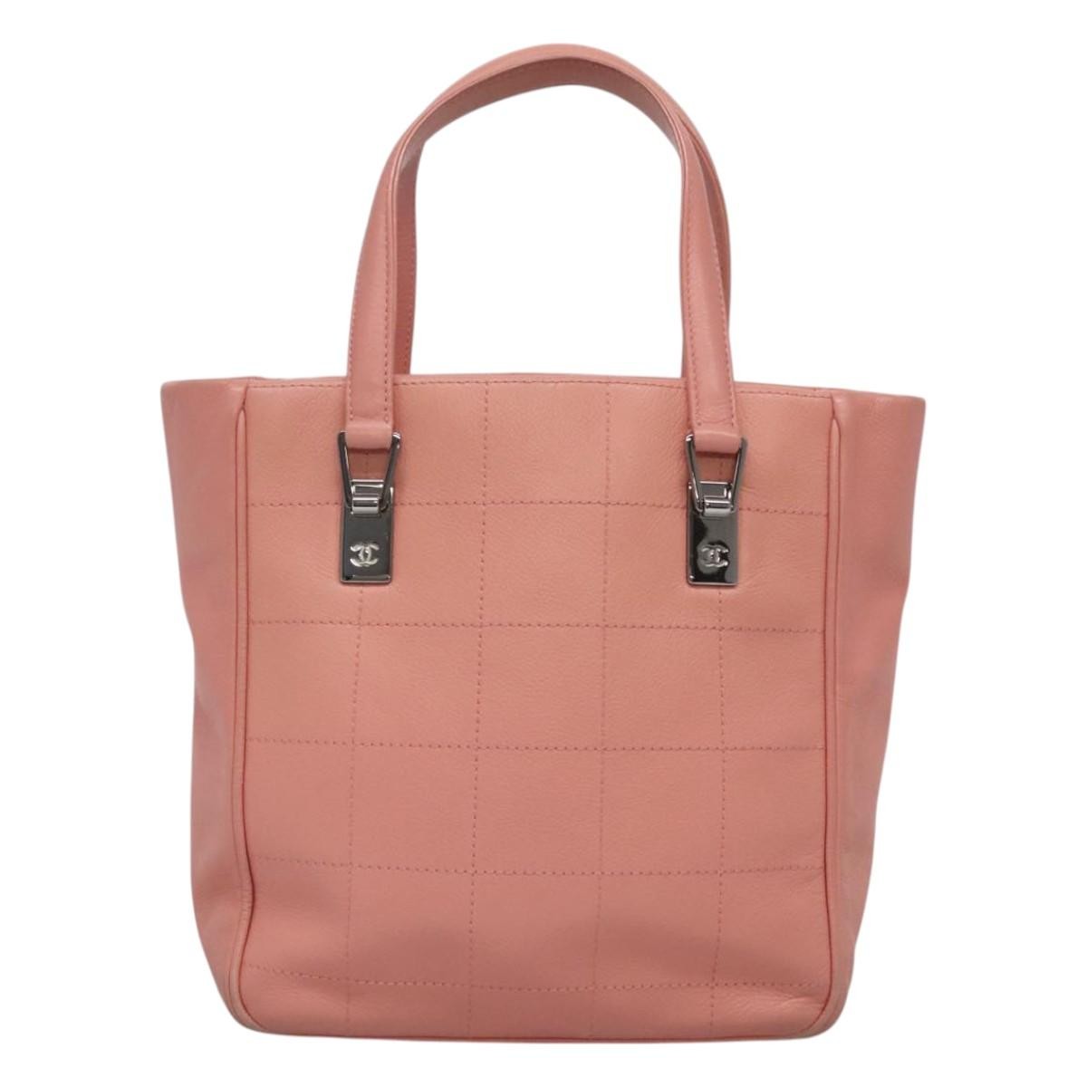 Chanel Chocolate Bar Coco Mark handbag Caviar skin, PINK, LEATHER, Handbag