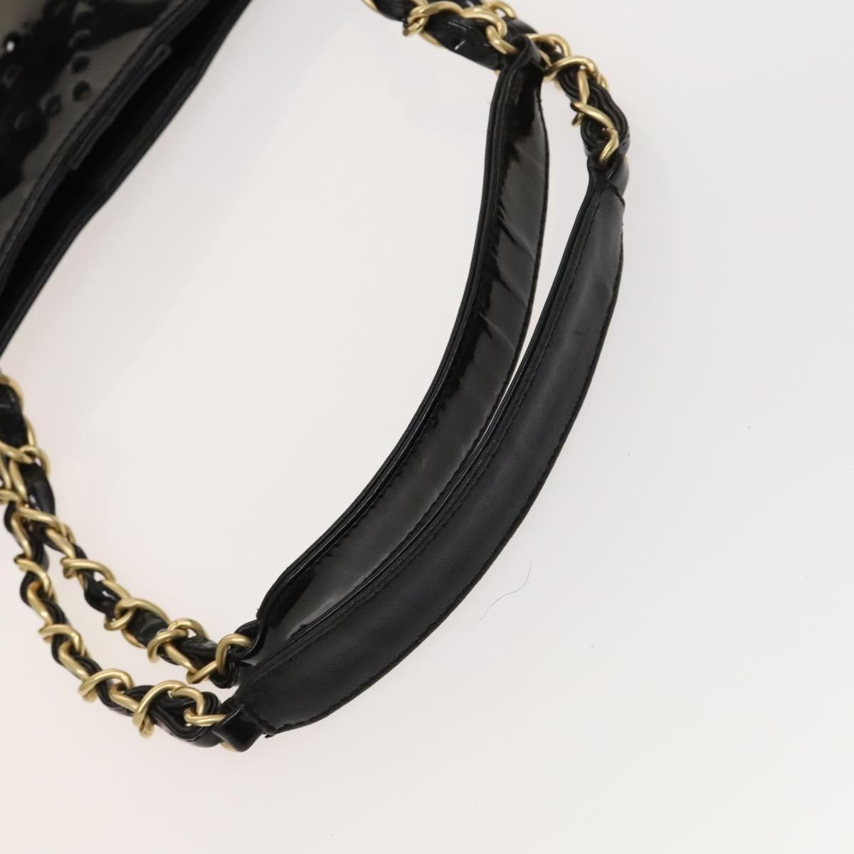Chanel CC Chain Tote Perforated Patent, BLACK, PATENT_LEATHER, Tote bag
