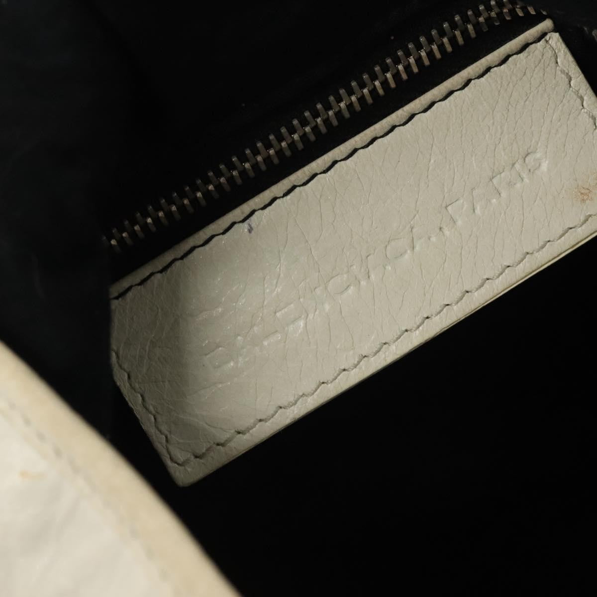 Balenciaga Pom Pon Giant Studs Bag Leather, WHITE, LEATHER, Handbag