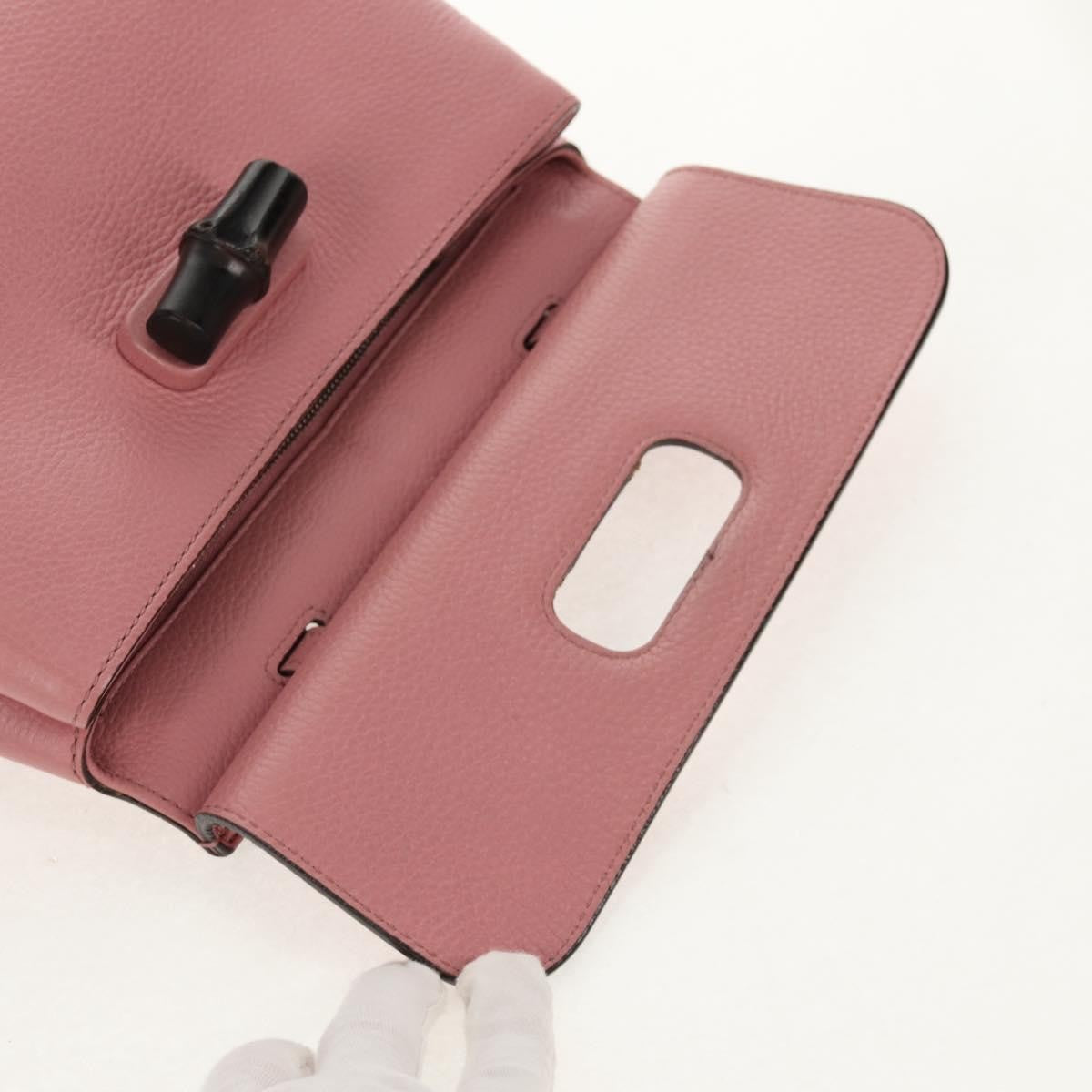 Gucci Bamboo Daily Top Handle Bag Leather, Pink, Leather, Handbag