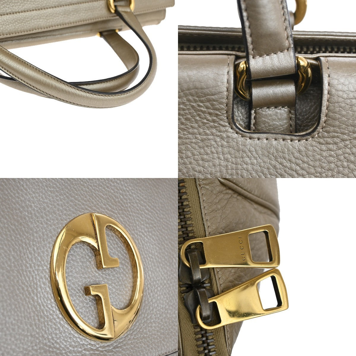 Gucci 1973 Top Handle Bag Leather, GOLD, LEATHER, Handbag