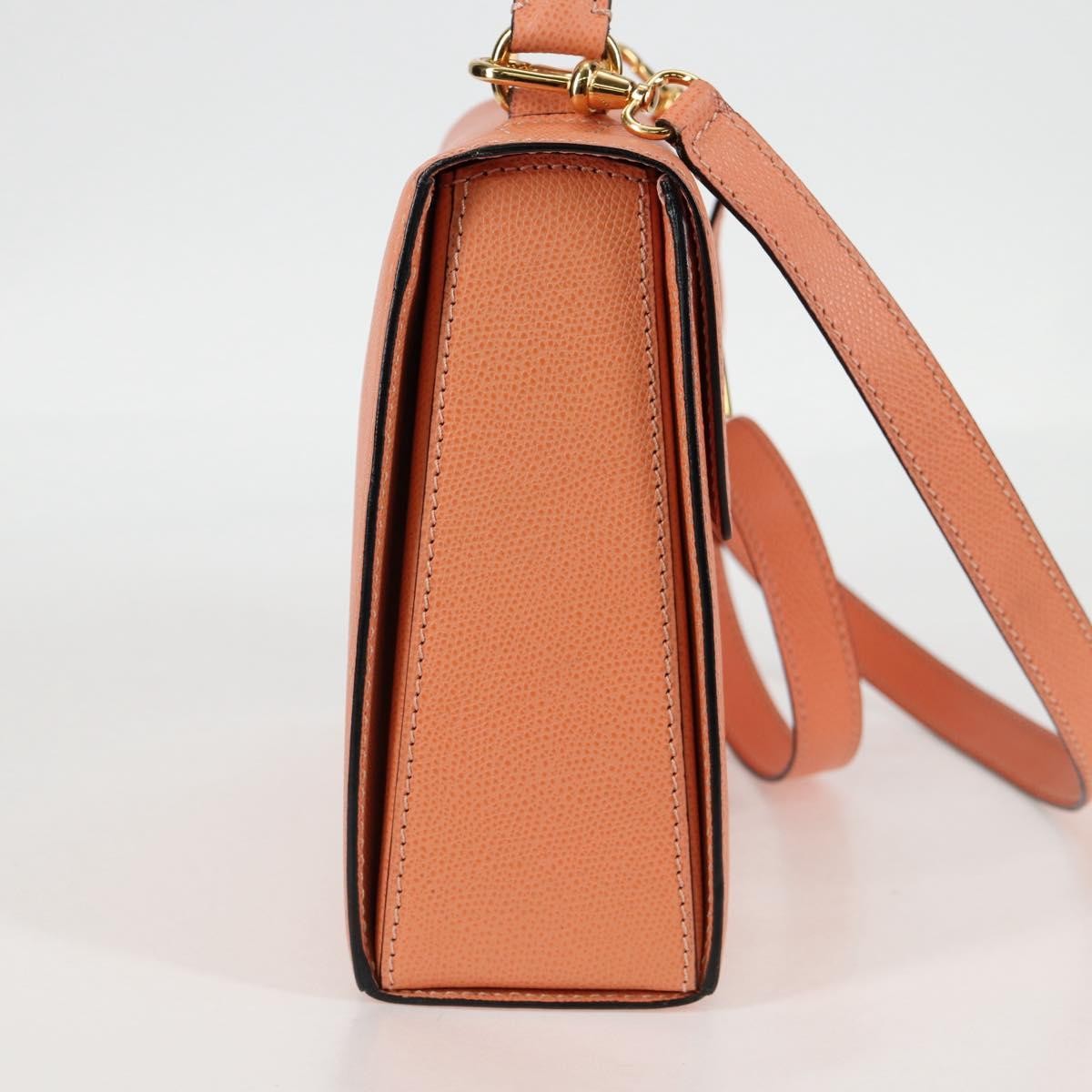 Celine Vintage Convertible Turnlock Top Handle Bag Leather, ORANGE, LEATHER, Handbag