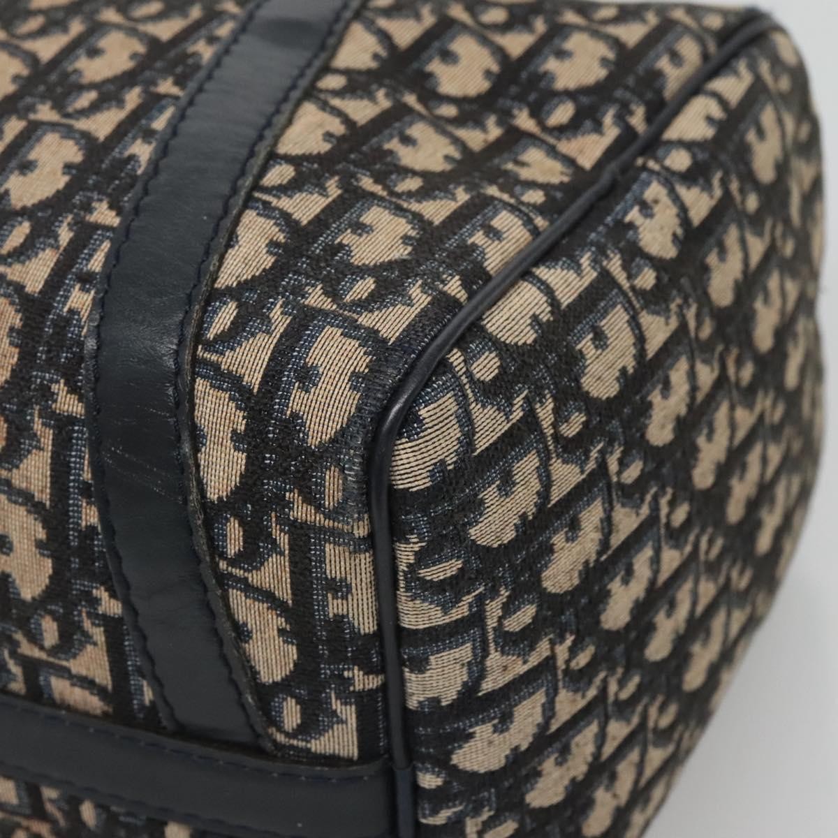 Christian Dior Bowling Bag Oblique Canvas, NAVY, CANVAS, Handbag