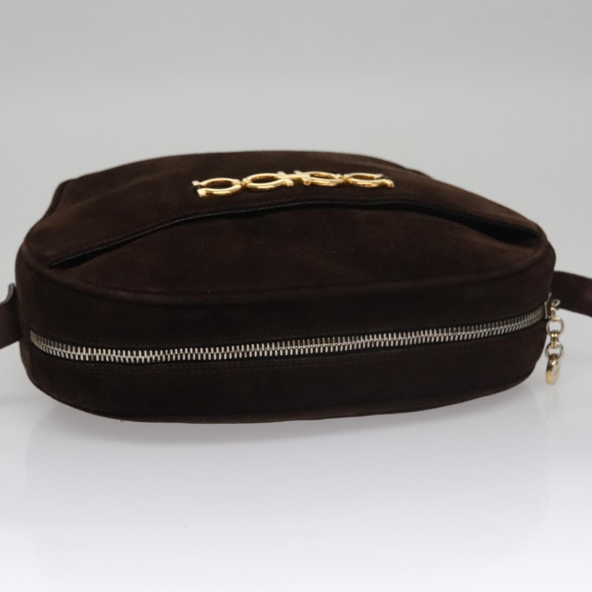 Salvatore Ferragamo Gancini Shoulder Bag Suede, Brown, Suede, Shoulder Bag
