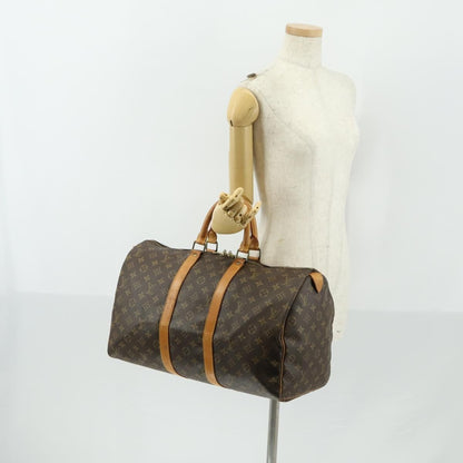 Louis Vuitton Keepall Bag Monogram Canvas, BROWN, CANVAS, Travel bag