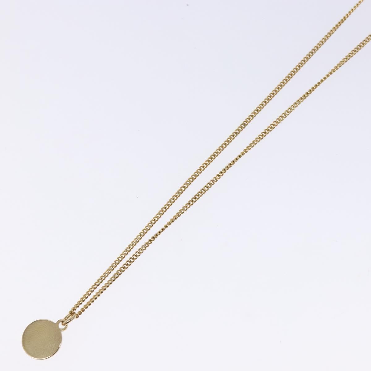 Christian Dior Vintage Logo Round Pendant Necklace Metal, GOLD, METAL, Necklace