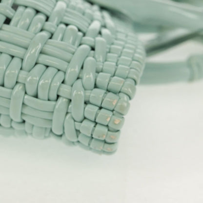 Balenciaga Bistro Panier Bag Woven Faux Leather, GREEN, RUBBER, Tote bag