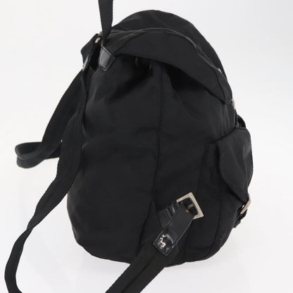 Prada Double Front Pocket Backpack Tessuto, BLACK, NYLON, Backpack