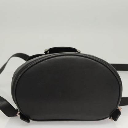 Salvatore Ferragamo Gancini Flap Drawstring Backpack Leather, BLACK, LEATHER, Backpack