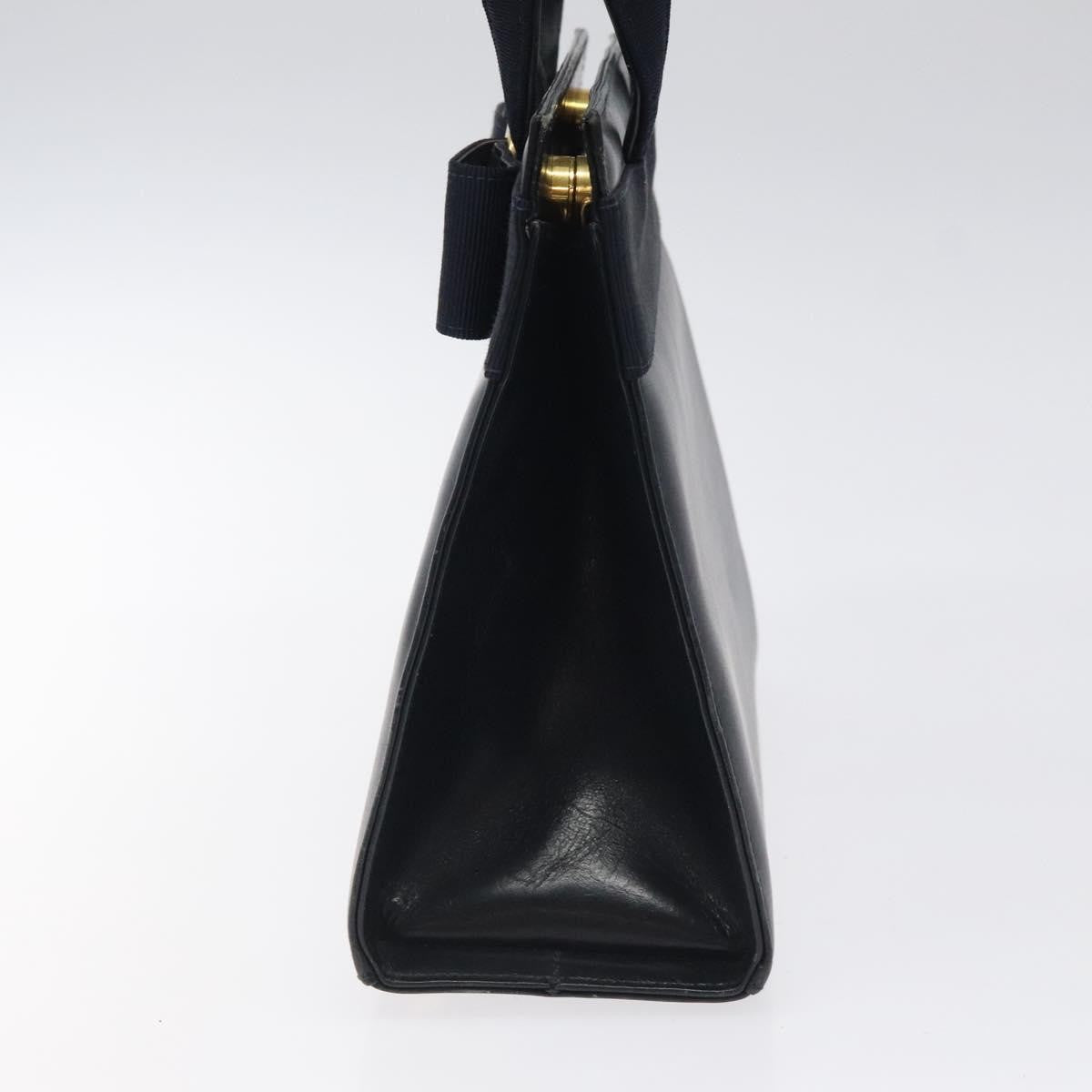 Salvatore Ferragamo Convertible Vara Bow Tote Leather, NAVY, LEATHER, Tote bag