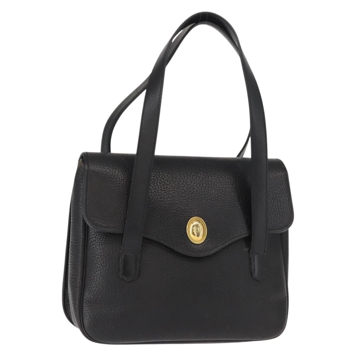 Christian Dior Vintage CD Handbag Leather, BLACK, LEATHER, Handbag