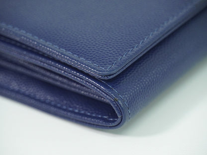 Chanel Deauville Flap Wallet Caviar, NAVY, LEATHER, Wallets