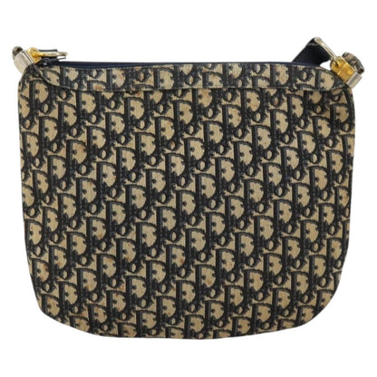 Christian Dior Vintage Trotter Shoulder Bag Canvas, NAVY, CANVAS, Shoulder bag