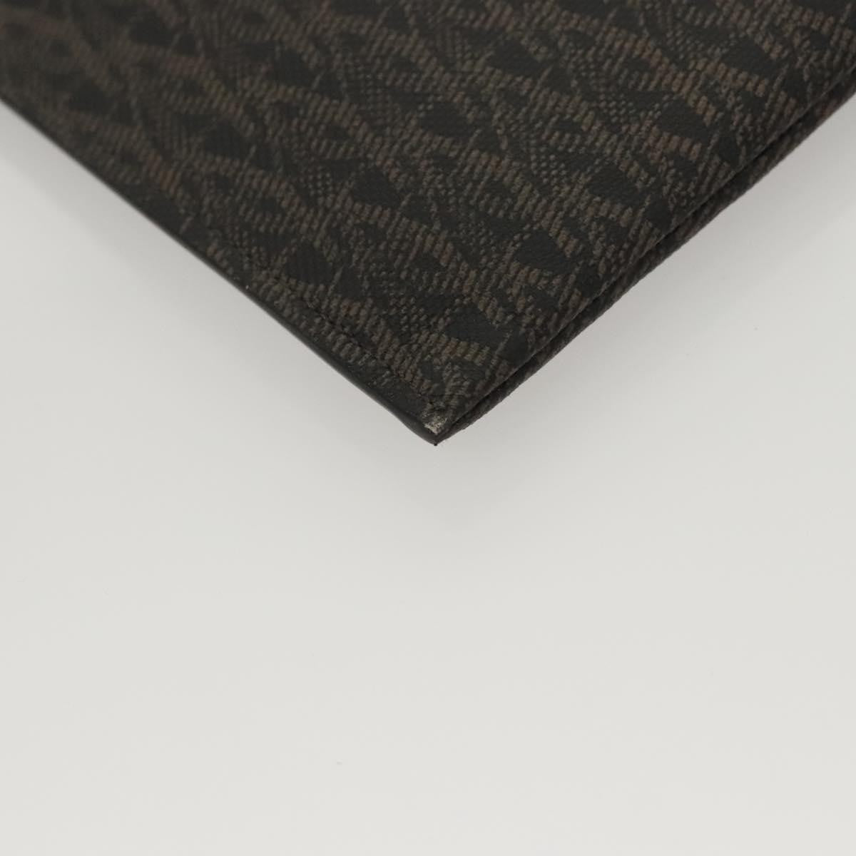 Saint Laurent Zip Pouch Monogram Canvas, BROWN, PVC, Clutche & pouche