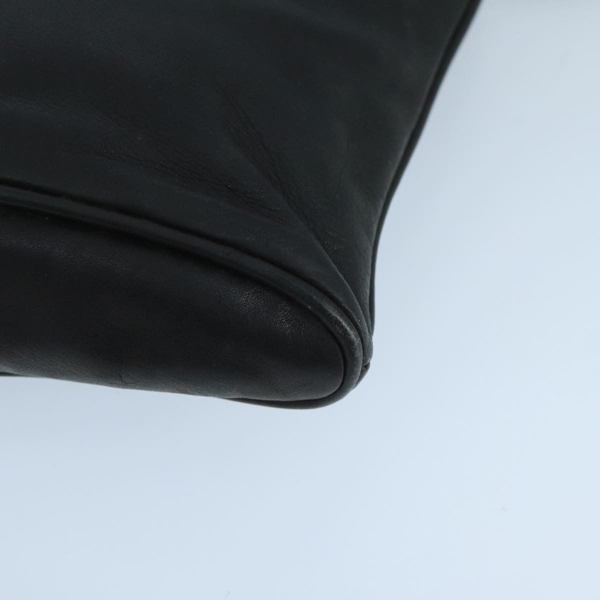 Fendi FF Logo Stamp Zip Pouch Printed Leather, BLACK, LEATHER, Shoulder bag