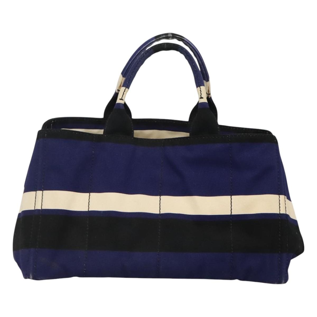 Prada Canapa Open Tote Canvas, BLUE, CANVAS, Tote bag