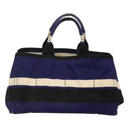 Prada Canapa Open Tote Canvas, BLUE, CANVAS, Tote bag