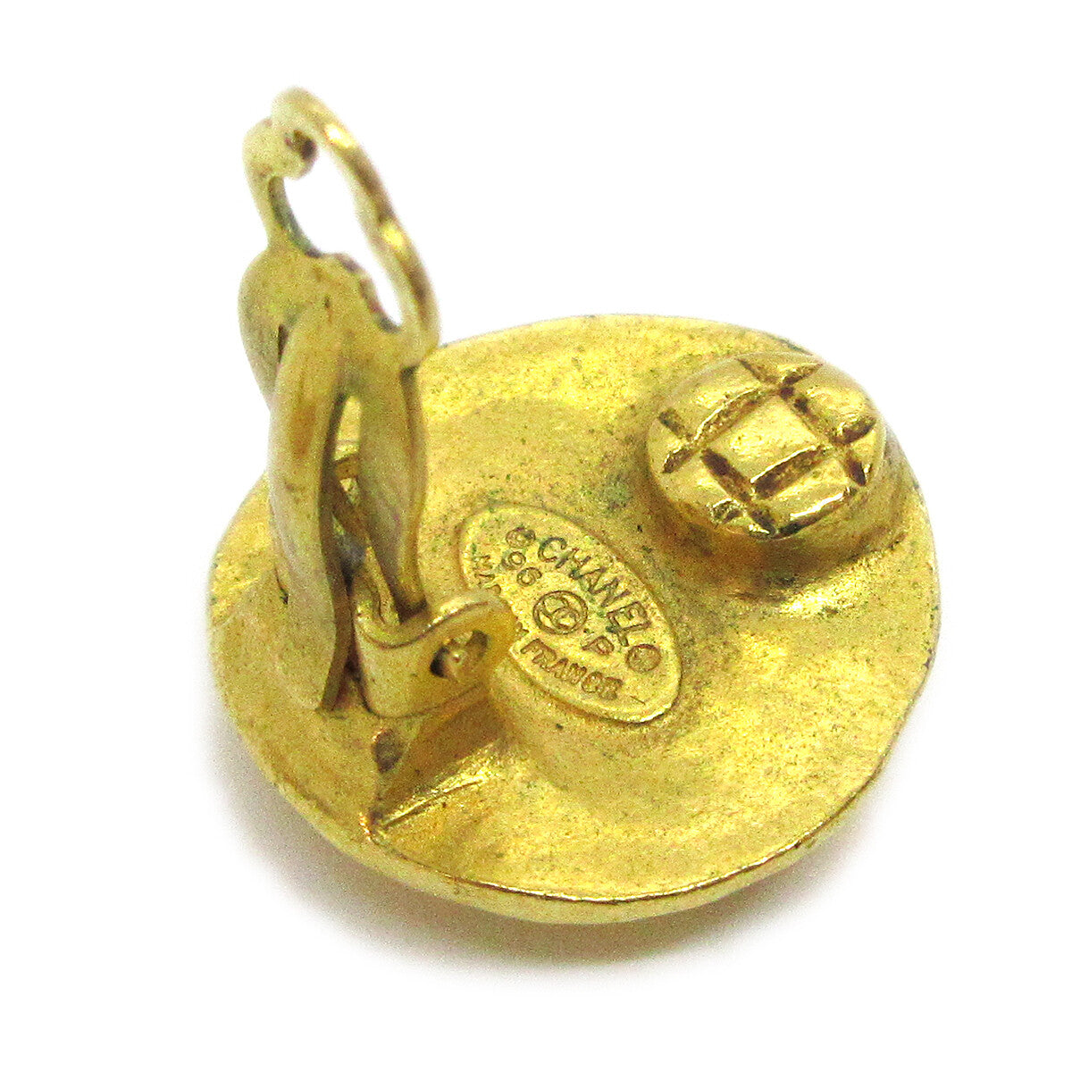 Chanel Vintage CC Round Clip-On Earrings Metal, GOLD, GOLD_PLATED, Earrings