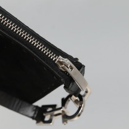 Salvatore Ferragamo Gancini handbag Suede, BLACK, SUEDE, Handbag