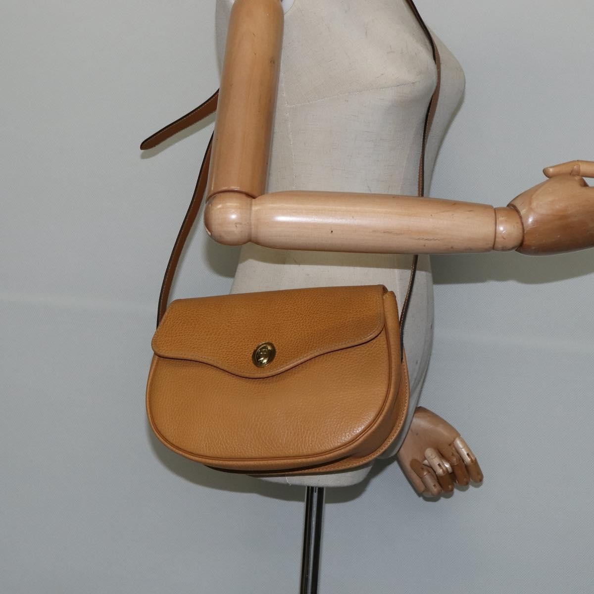 Christian Dior Vintage CD Logo Shoulder Bag Leather, BROWN, LEATHER, Shoulder bag