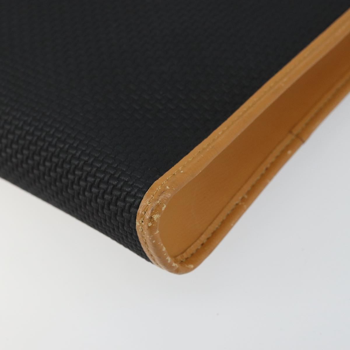 Saint Laurent Vintage Flap Crossbody Bag Coated Canvas with Leather, BLACK, PVC, Shoulder bag