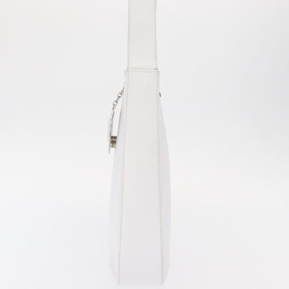 Salvatore Ferragamo Gancini Shoulder Bag Leather, WHITE, LEATHER, Shoulder bag