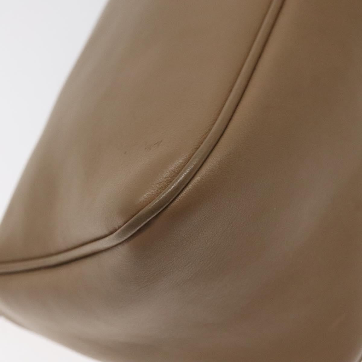 Salvatore Ferragamo Vintage Gancini Pochette Leather, BEIGE, LEATHER, Clutche & pouche