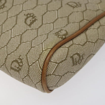 Christian Dior Vintage Honeycomb Zip Pouch Coated Canvas, BEIGE, PVC, Clutche & pouche