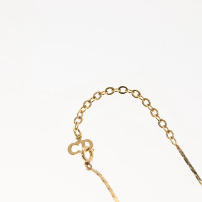 Christian Dior Logo Heart Pendant Necklace Metal with Crystal, GOLD, METAL, Necklace