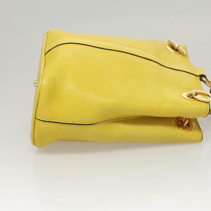 Celine Shoulder Bag Leather, YELLOW, LEATHER, Shoulder bag