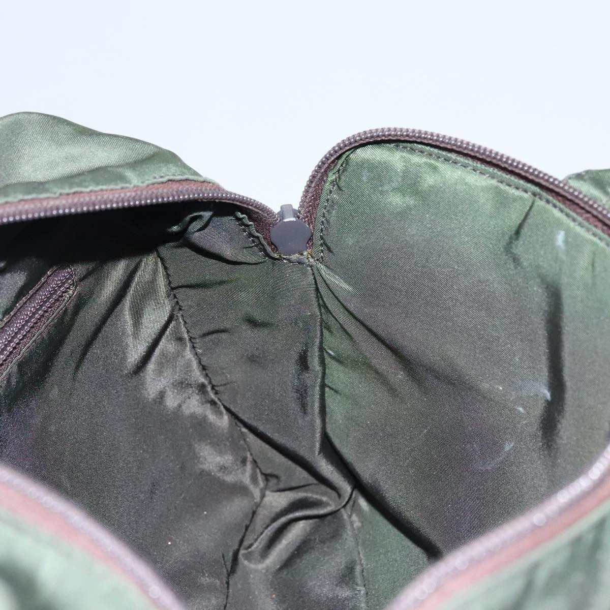 Prada Vintage Zip Handbag Tessuto, GREEN, NYLON, Handbag